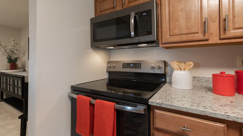 Microwave and Stove Microwave and Stove at Cromwell Valley Apartments, Towson, MD