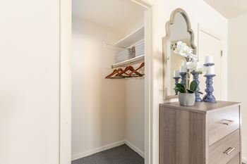 Each large room has matching large closet space in each apartment at Lawyers Hill