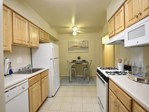 Lots of kitchen storage and eat in space at Deer Park Apartments at Deer Park Apartments, Randallstown Maryland