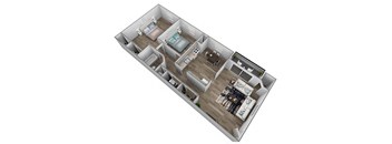 a floor plan with a bedroom and a living room at Fairbrook Park, Maryland, 21244