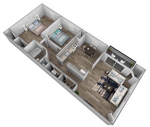 a floor plan with a bedroom and a living room at Fairbrook Park, Maryland, 21244
