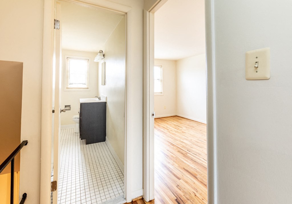 Bathroom and Bedroom at Foxridge Townhomes, Baltimore, MD 21221