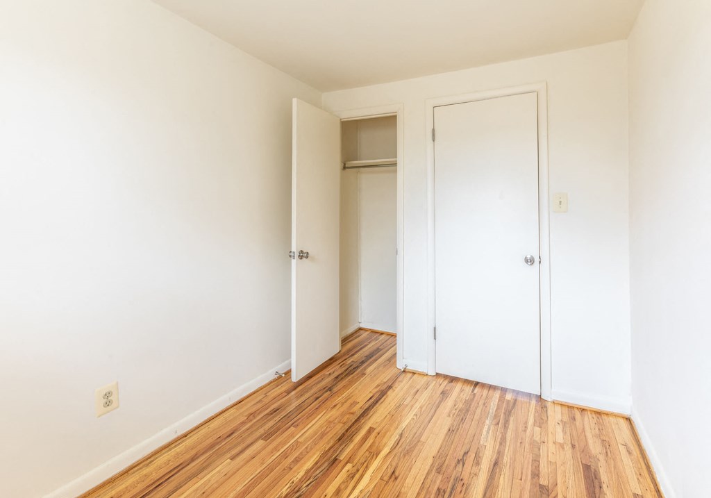 Bright bedroom with closet space at Foxridge Townhomes, Maryland