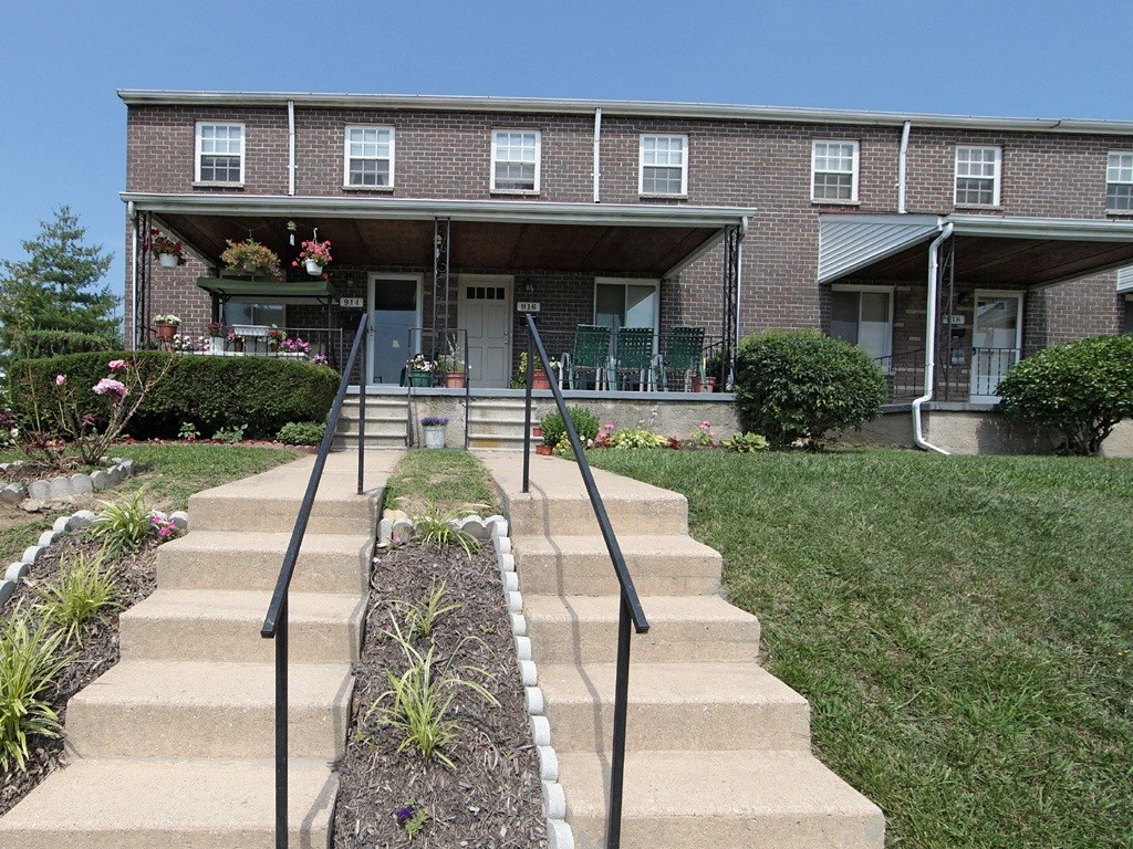 Front exterior at Foxridge Townhomes, Baltimore, MD