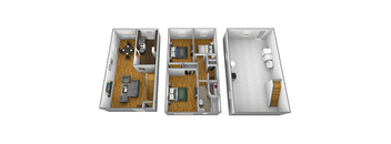 3 bedroom 1 bathroom floor plan style 1 at Foxridge Townhomes in Essex, MD