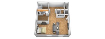 Studio 1 bedroom 1 bathroom floor plan at Winston Apartments, Baltimore, MD 21239