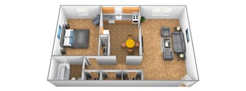 a floor plan of a two bedroom apartment with two bathrooms and a balcony at Winston Apartments, Maryland, 21239