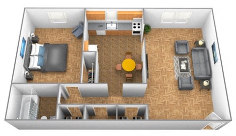 a floor plan of a two bedroom apartment with two bathrooms and a balcony at Winston Apartments, Maryland, 21239
