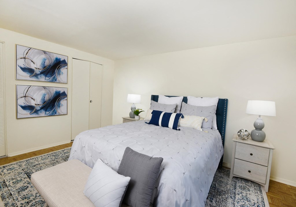 Large master bedroom with ample closet space at Winston Apartments, Baltimore, MD