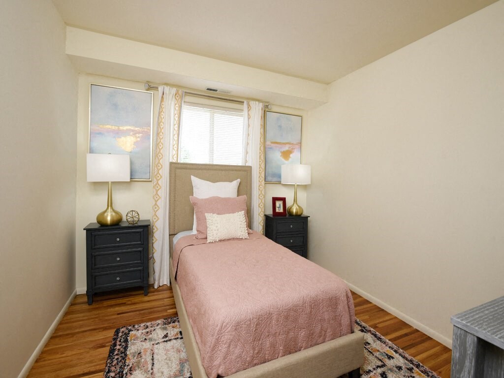 Second bedroom with ample closet space  at Arbuta Arms Apartments*, Baltimore, Maryland