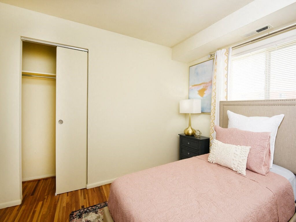 Second bedroom with ample closet space  at Arbuta Arms Apartments*, Baltimore, MD