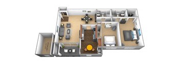 2 bedroom 2 bathroom floor plan at Ivy Hall Apartments*, Towson
