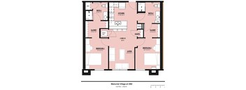 2 bed 896 SF