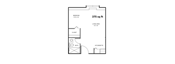 Studio 375 sf