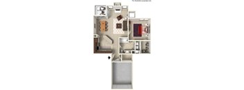 A floor plan of a house showing a kitchen, living room, dining room, and bedrooms.