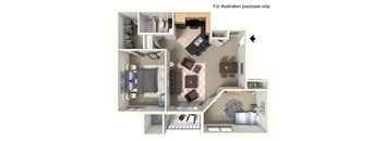A series of images showing different room layouts for illustration purposes.