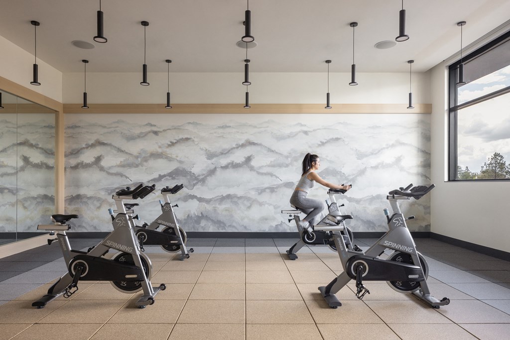 Spin room at Sixth & Jackson apartments in San Jose.