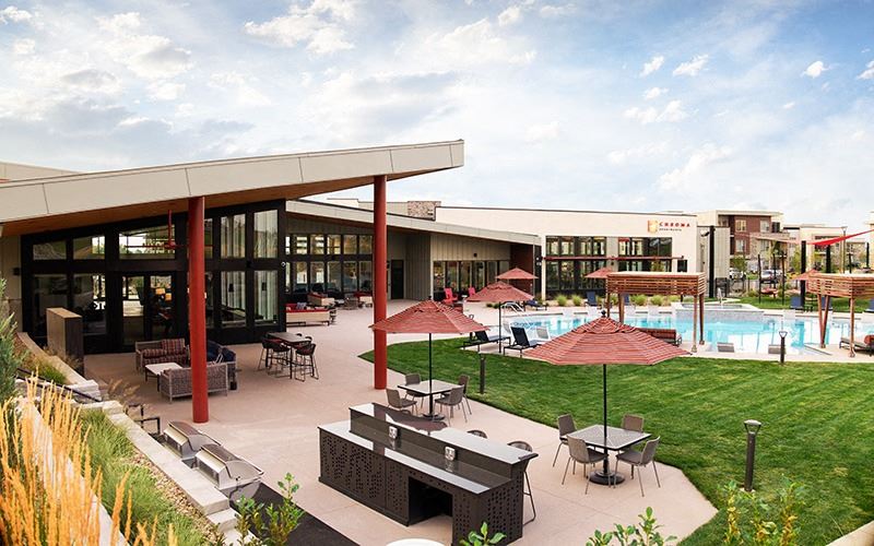 Chroma Apartments: Outdoor hangout area Outdoor area at Chroma Apartments in Highlands Ranch Colorado - Photo Gallery