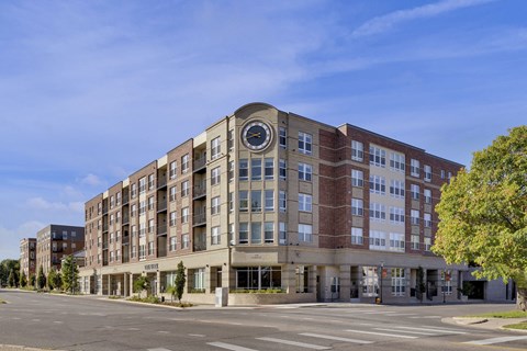 Corner building exterior of The York on City Park in Denver