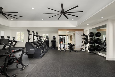 Cardio fitness center at City Lights at Town Center Apartments in Aliso Viejo