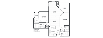 Floor plan 2A. Two bedroom, two bath at Elan at River Oaks in San Jose.