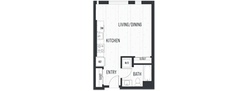 Floor plan SA. Studio at Canopy Apartments in Shoreline.
