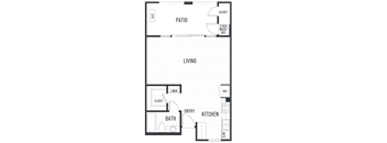 Floor plan SA. Studio at Elan at River Oaks in San Jose.
