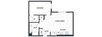 sixth and jackson apartments san jose floor plan 1E