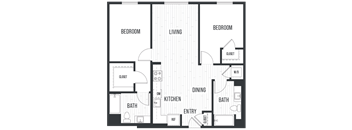 sixth and jackson apartments san jose floor plan 2B