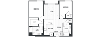 sixth and jackson apartments san jose floor plan 2C