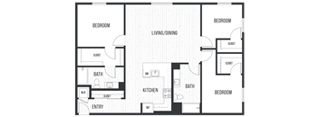 sixth and jackson apartments san jose floor plan 3A