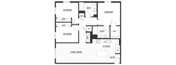 sixth and jackson apartments san jose floor plan 3D