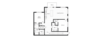 Floor plan 2C. A two bedroom, two bath floor plan at Chroma Apartments in Highlands Ranch