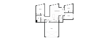 Floor plan T3. A three bedroom, two bath townhome floor plan at Chroma Apartments in Highlands Ranch