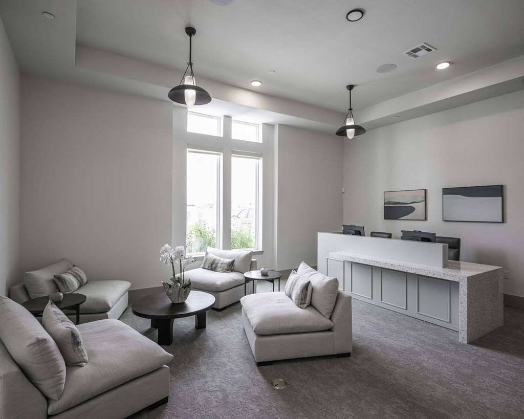 Expansive clubroom with gathering space