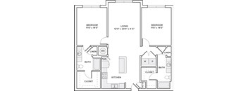 Two Bedroom Two Bath 1176square feet