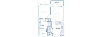 774 sqft one bed one bath floorplan image