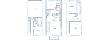 1829 sqft three bed three bath floorplan image