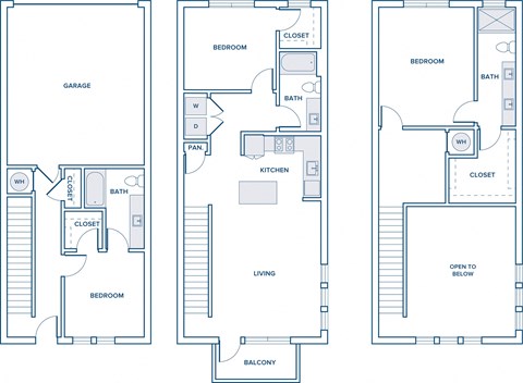 1829 sqft three bed three bath floorplan image
