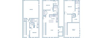 1829 sqft three bed three bath floorplan image