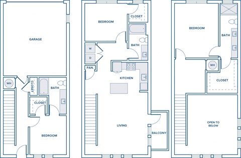 1829 sqft three bed three bath floorplan image