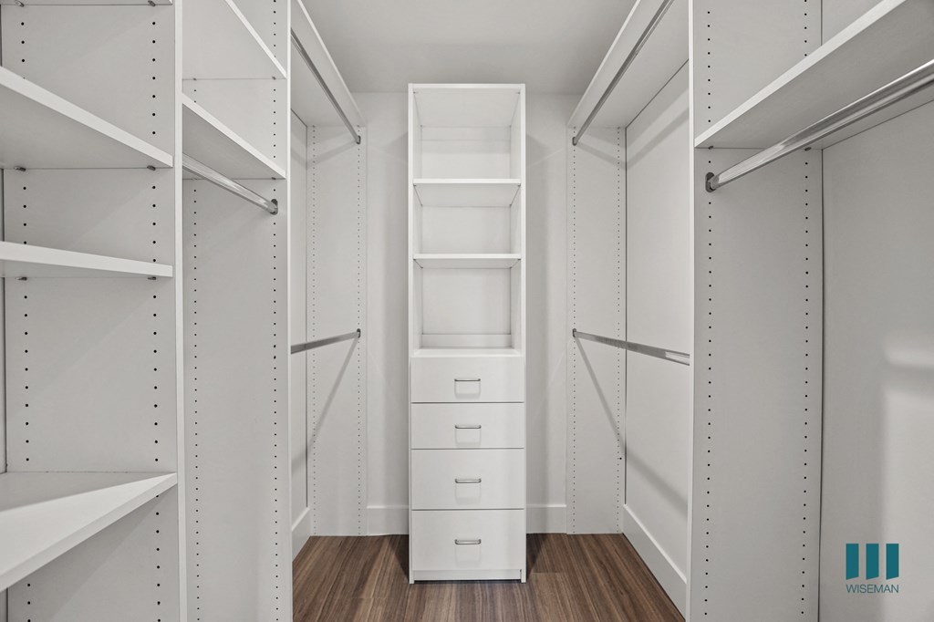Walk-In Closet with Built-In Organizers
