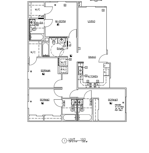 Floor Plan for Unit 103