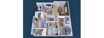 a 3d rendering of a floor plan of a house