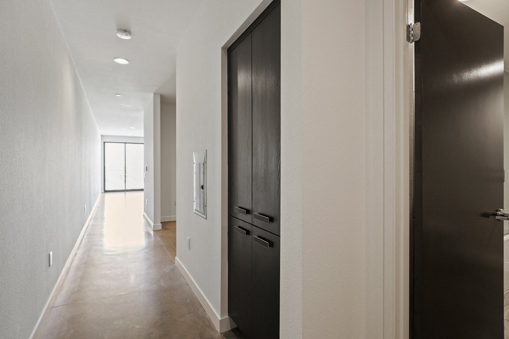 Entrance Hallway with Built-In Storage Cabinets