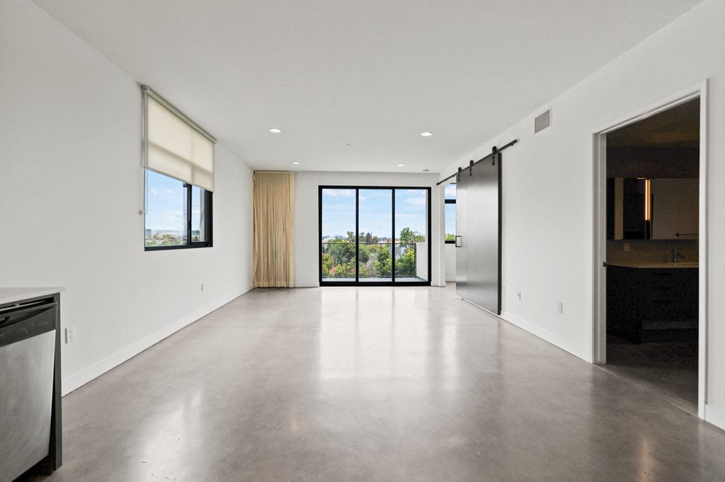 Open-Concept Kitchen, Dining, and Living Room Areas