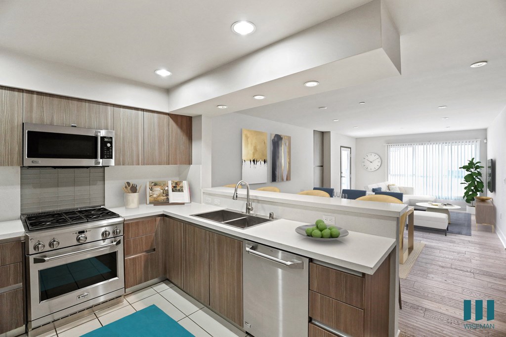 Open-Concept Kitchen with Countertop Bar