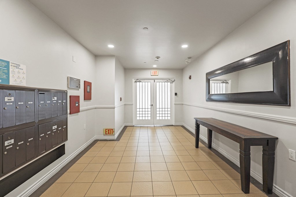 Lobby Entrance and Resident Mailbox Center