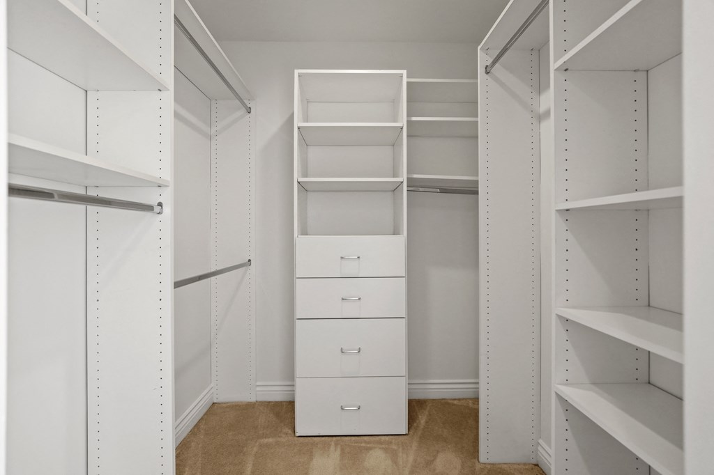 Walk-In Closet with Built-In Organizers