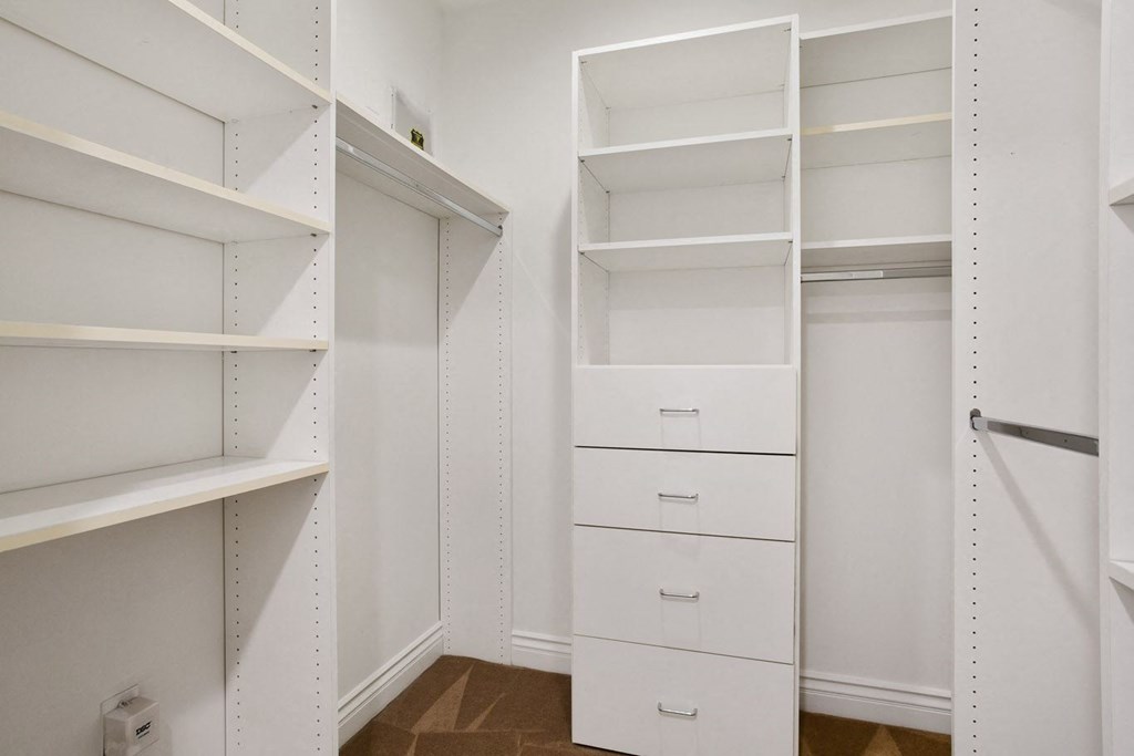 Walk-In Closet with Built-In Organizers